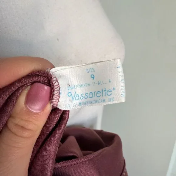 1970s Vassarette Burgundy Pink Chevron Pattern Bohemian Flower Power Maxi Dress - Picture 4 of 11